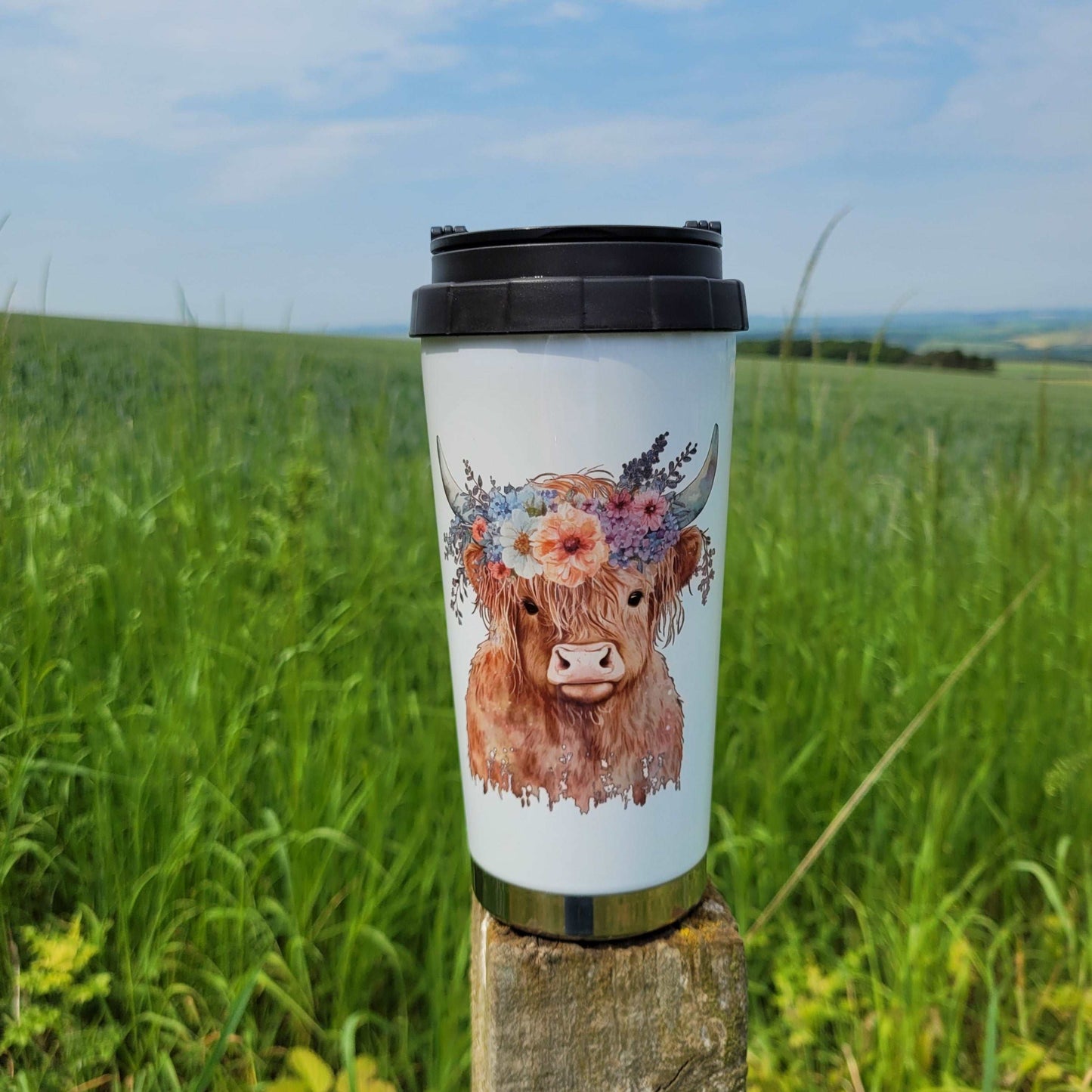 Highland cow travel mug - Insulated mug - 450ml