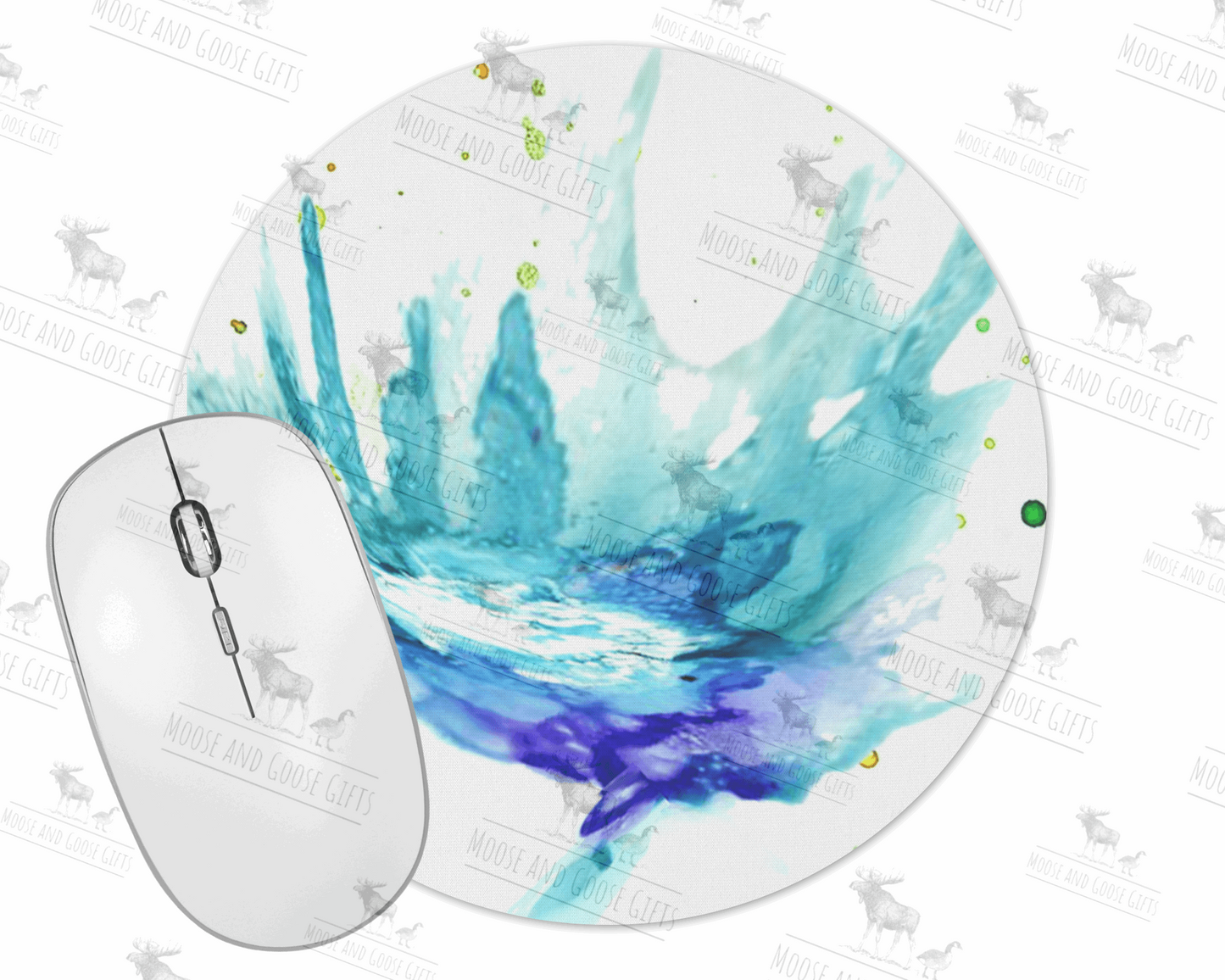 Blue splash mouse mat - Moose and Goose Gifts