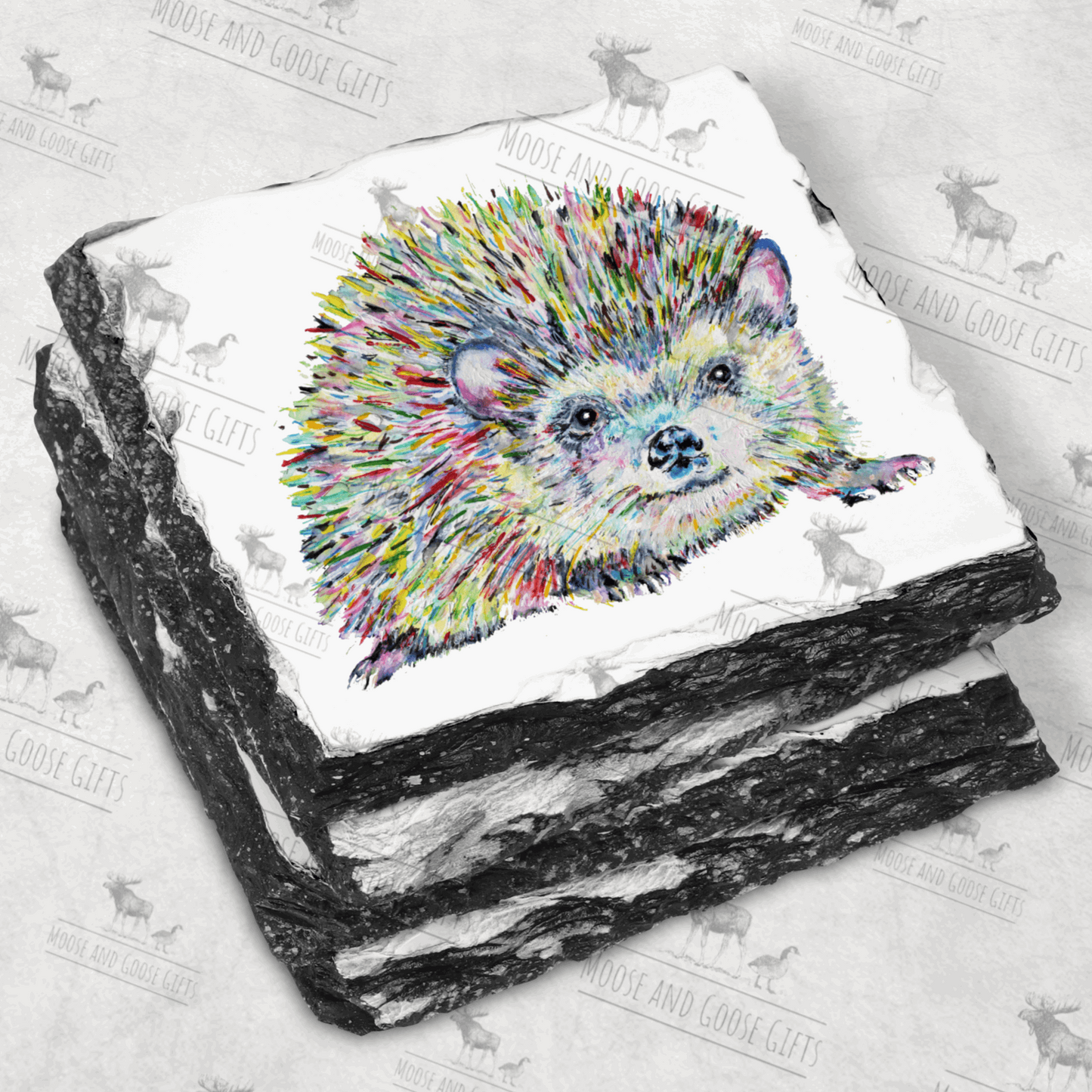 Hedgehog slate coaster - Moose and Goose Gifts