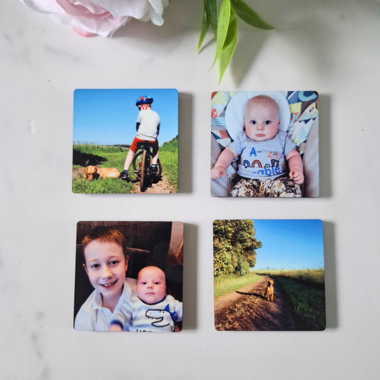 4 Photo square photo personalised fridge magnets - Moose and Goose Gifts