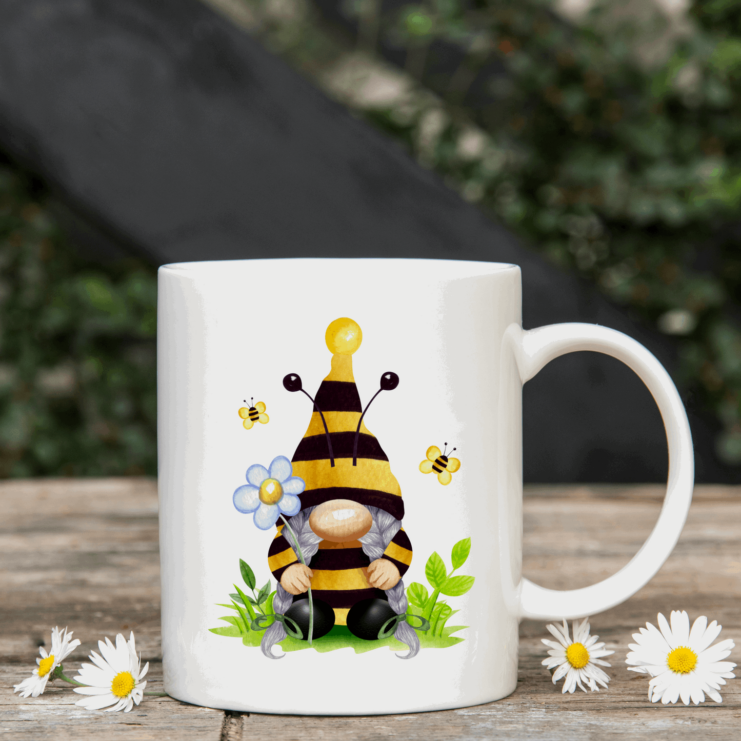 Gnome bee coaster - Round glass coasters