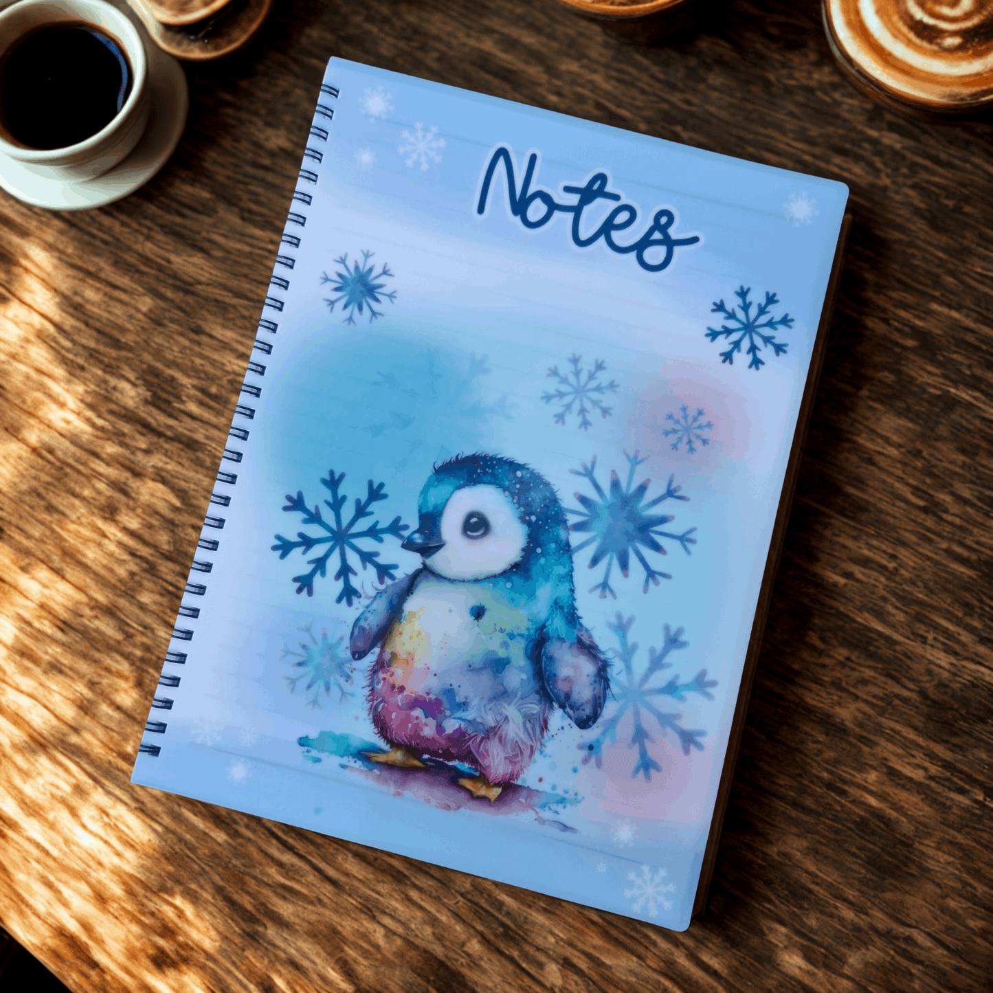 Rainbow Penguin Notebook – Personalised Stationery for Kids & Penguin Lovers