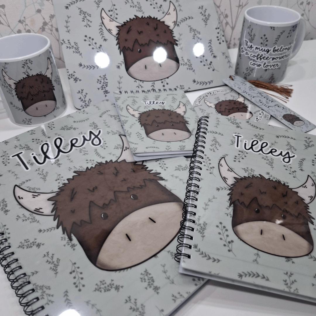 Highland cow collection - personalised gifts from Moose and Goose gifts