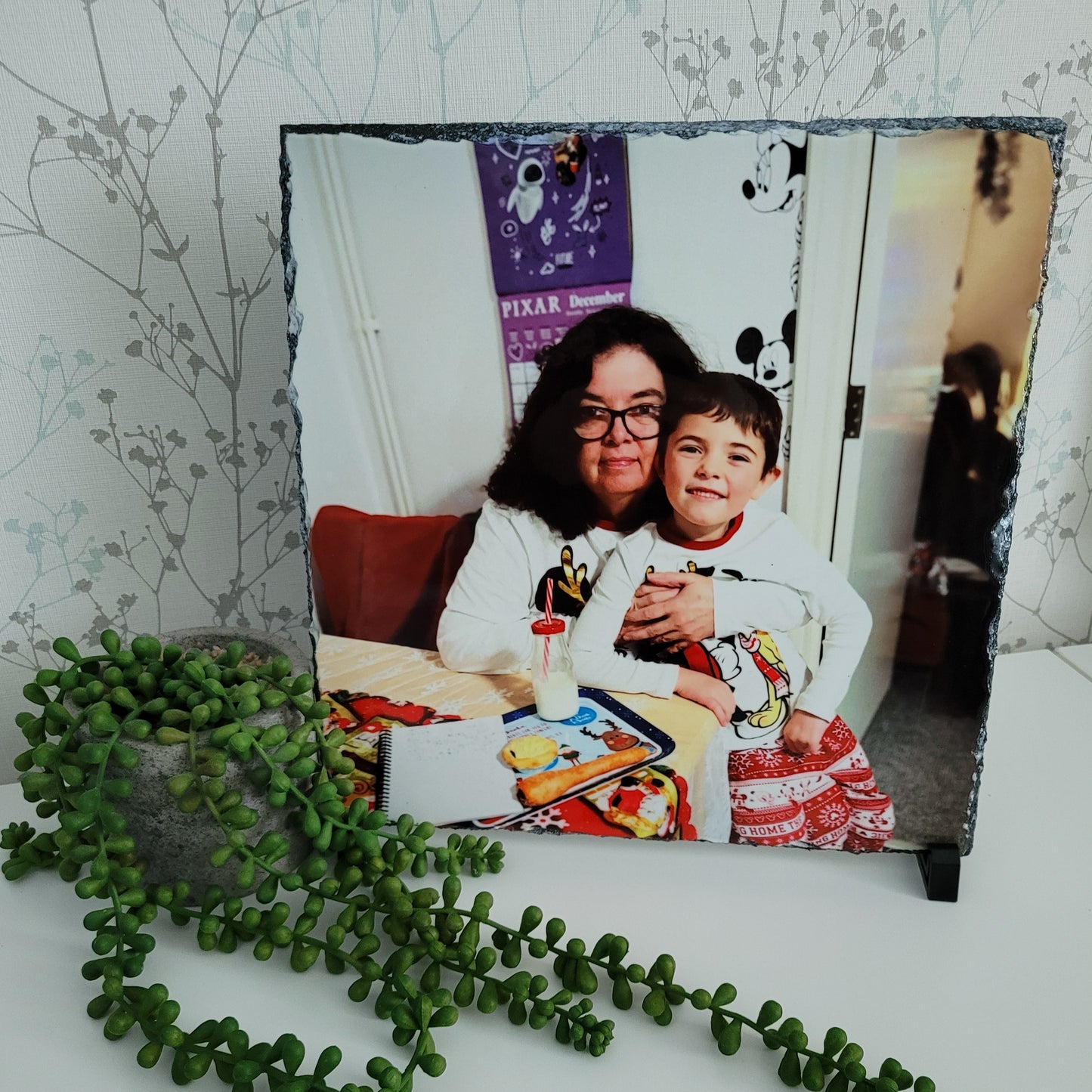 Personalised photo slate, memory keepsake, photo gift moose and Goose gifts
