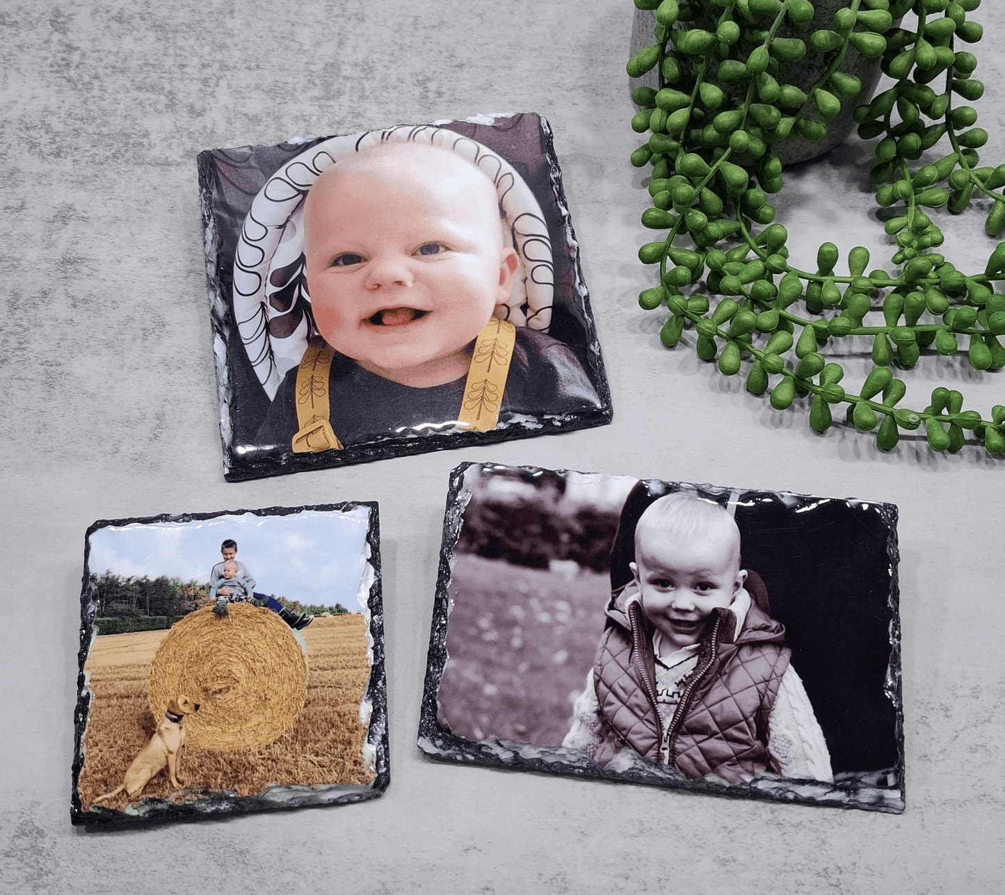Personalised Rectangle Photo Slate | Custom Photo Gift – Multiple Sizes for Display or Coasters (10x15cm to 20x30cm)