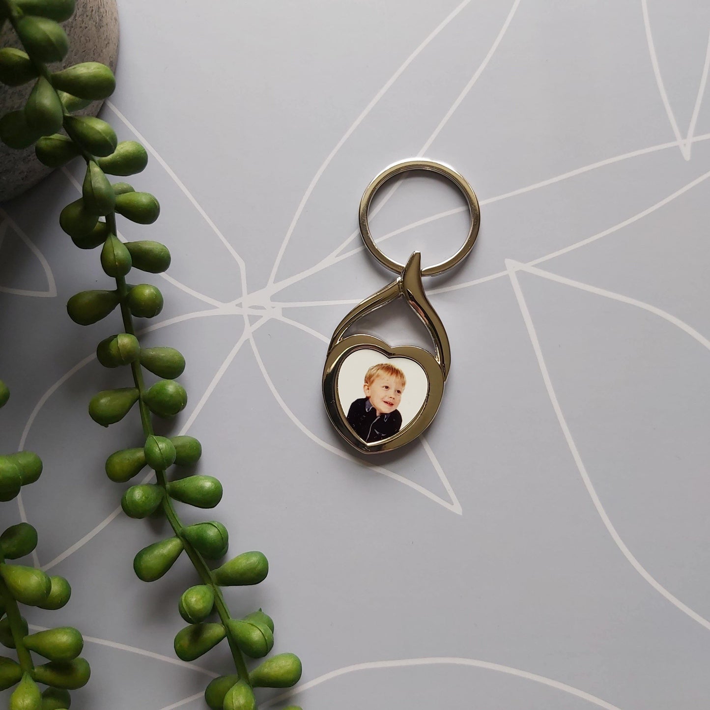 Personalised Heart Metal Photo keying - Sew Tilley