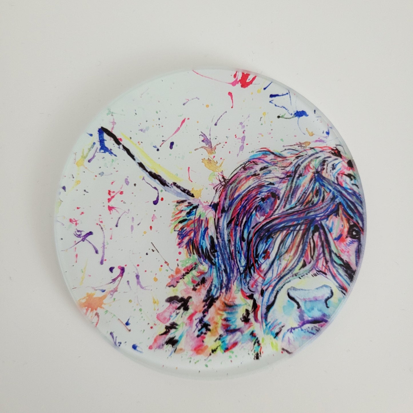 Highland cow glass coaster - Moose and Goose Gifts