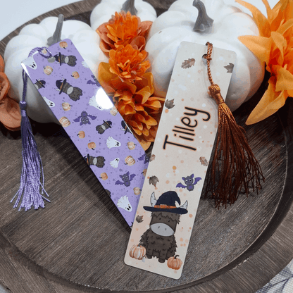 Halloween Purple Bookmark – Personalised