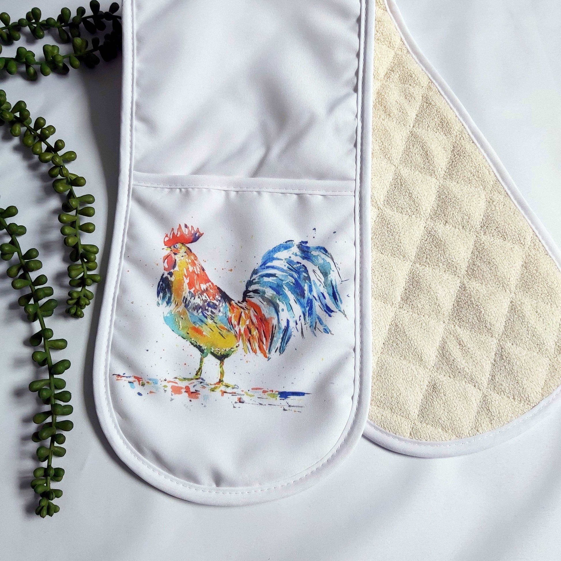 Cockerel double oven glove - Sew Tilley