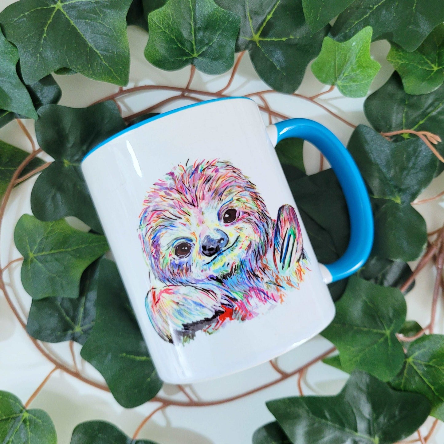 Watercolour sloth mug