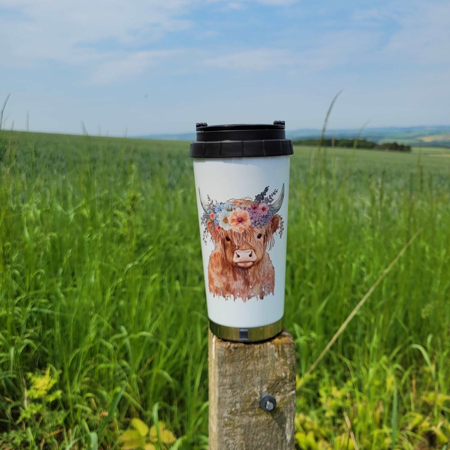 Highland cow travel mug - Insulated mug - 450ml