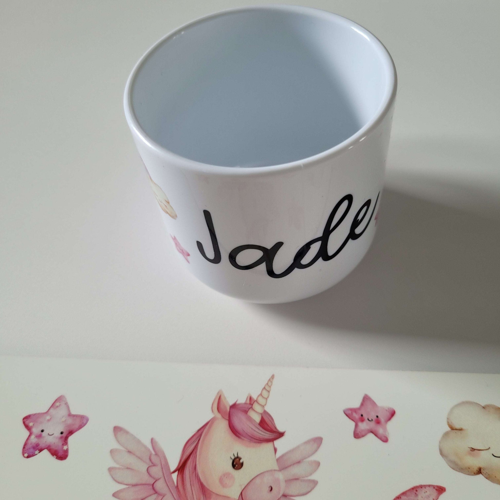 Unicorn Toddler Mug – Personalised 6oz Children’s Mug – Shatterproof Polymer