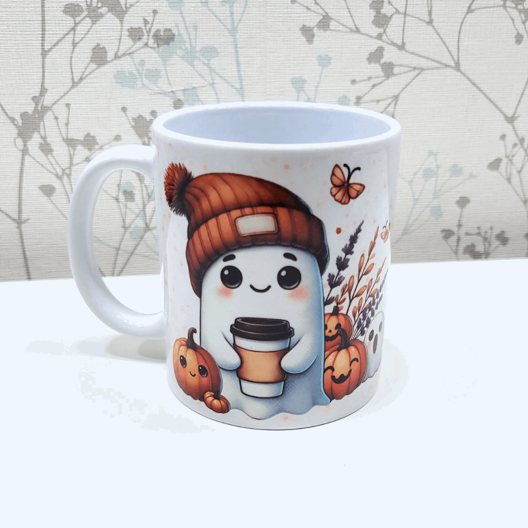 Cute ghost pumpkin mug - Cosy Fall Vibes