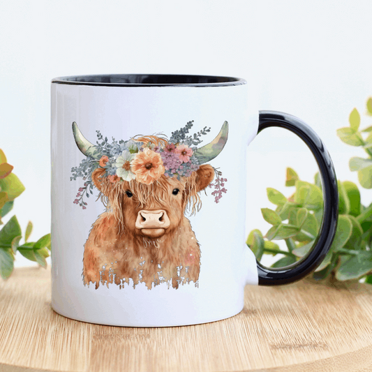 Water colour Highland cow mug - ceramic mug - highland cow gifts - gifts to give - moose and goose gifts