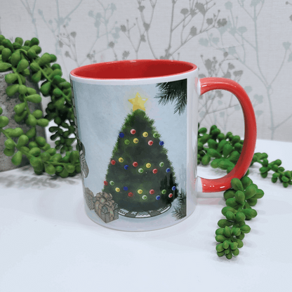 Hand-Drawn Christmas Highland Cow Mug – Festive Gift