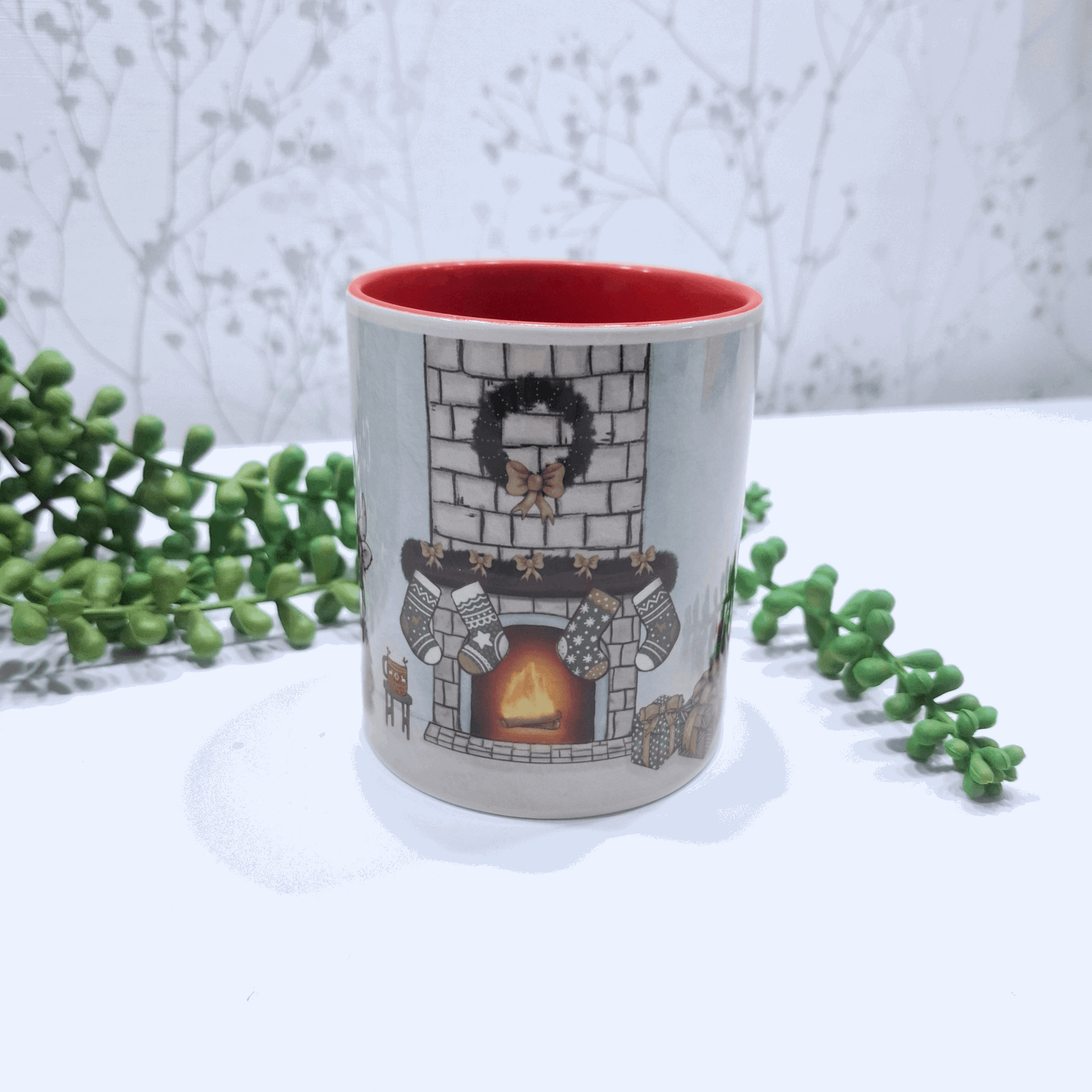 Hand-Drawn Christmas Highland Cow Mug – Festive Gift
