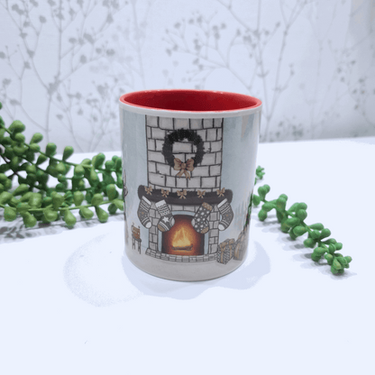 Hand-Drawn Christmas Highland Cow Mug – Festive Gift