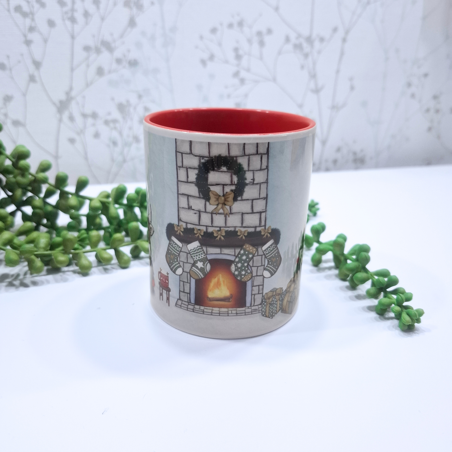 Hand-Drawn Christmas Highland Cow Mug – Festive Gift