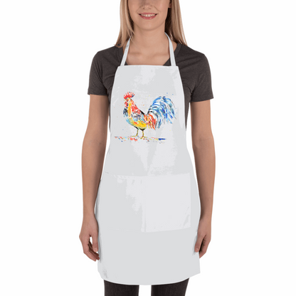 Cockerel Apron - Moose and Goose Gifts - Personalised gift - printed custom apron - watercolour cockerel - farm animal 