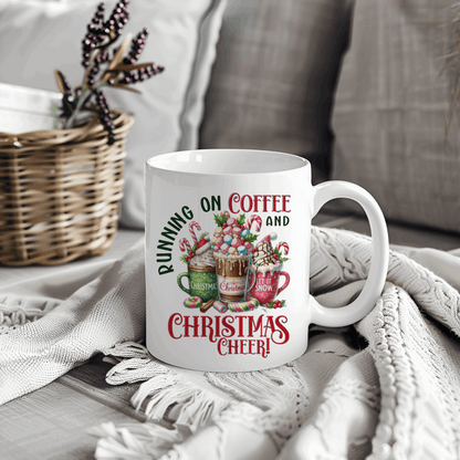Running on Coffee and Christmas Cheer Mug