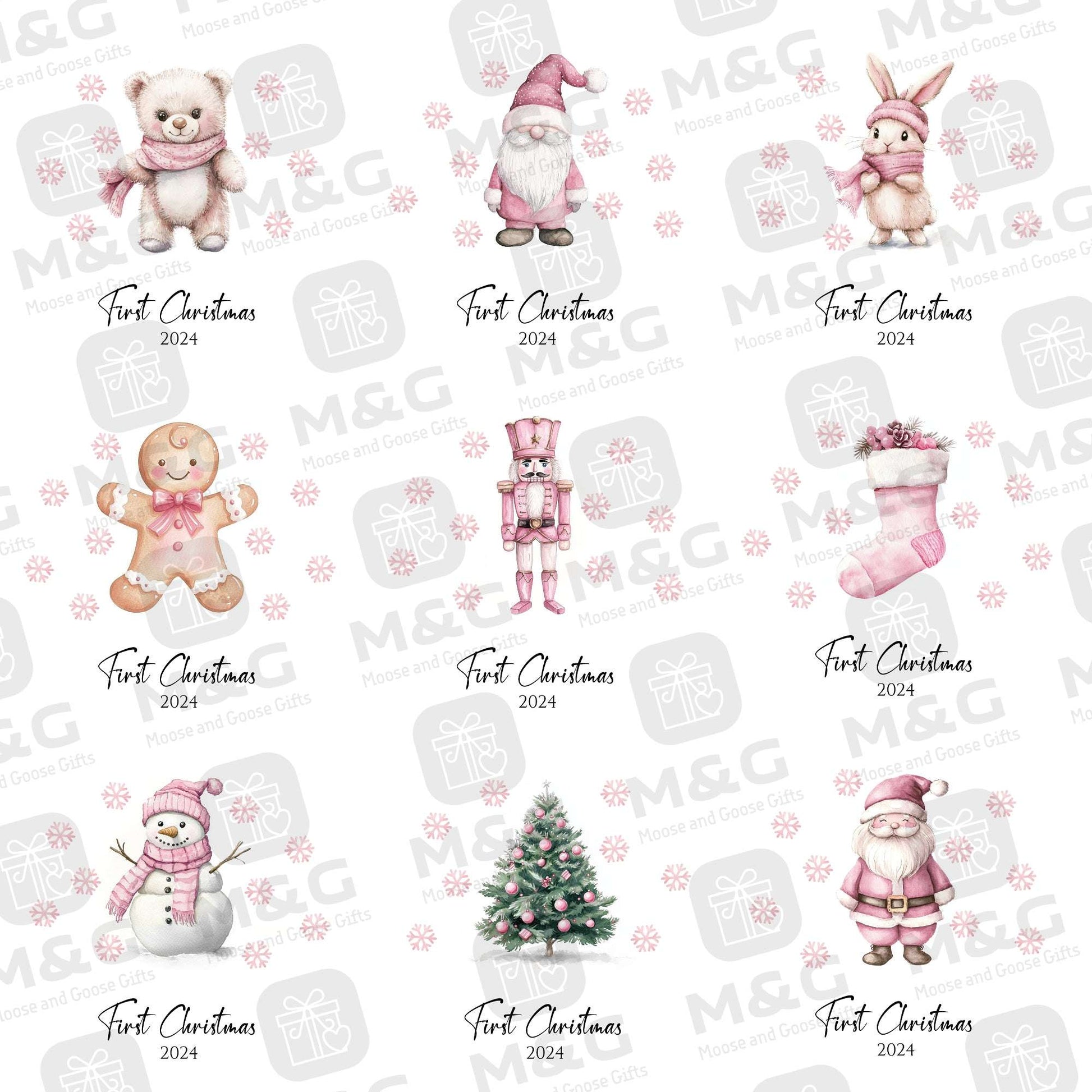 Personalised Ceramic First Christmas Decoration – Girls
