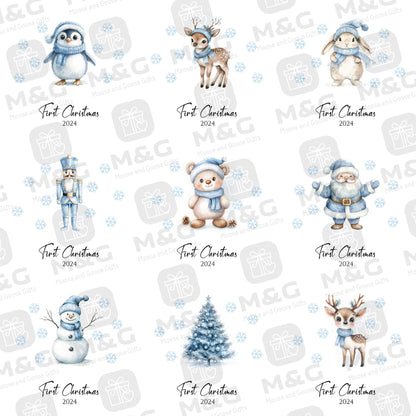 Personalised Ceramic First Christmas Decoration – Boys