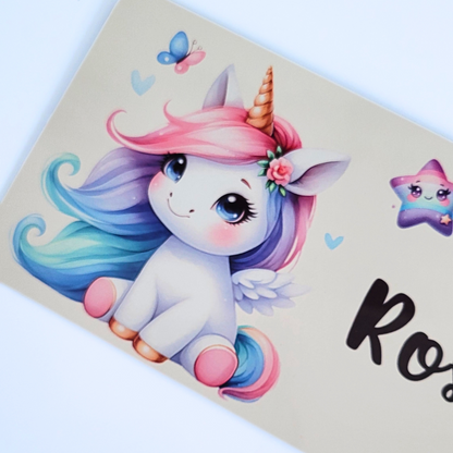 Kid personalised unicorn door sign