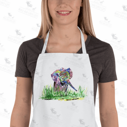 Elephant Apron - White adults cooking apron