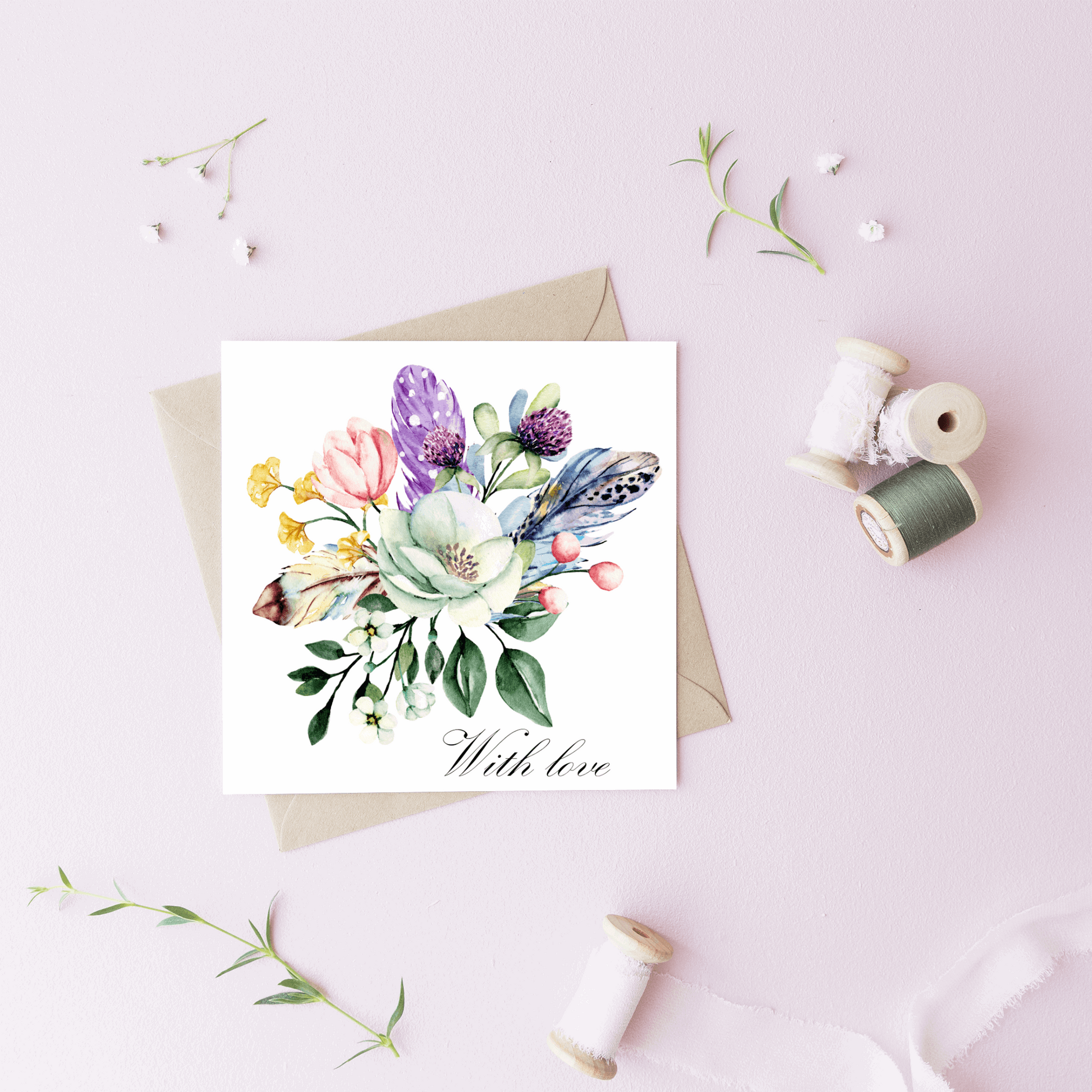Floral With love card - Moose and Goose Gifts