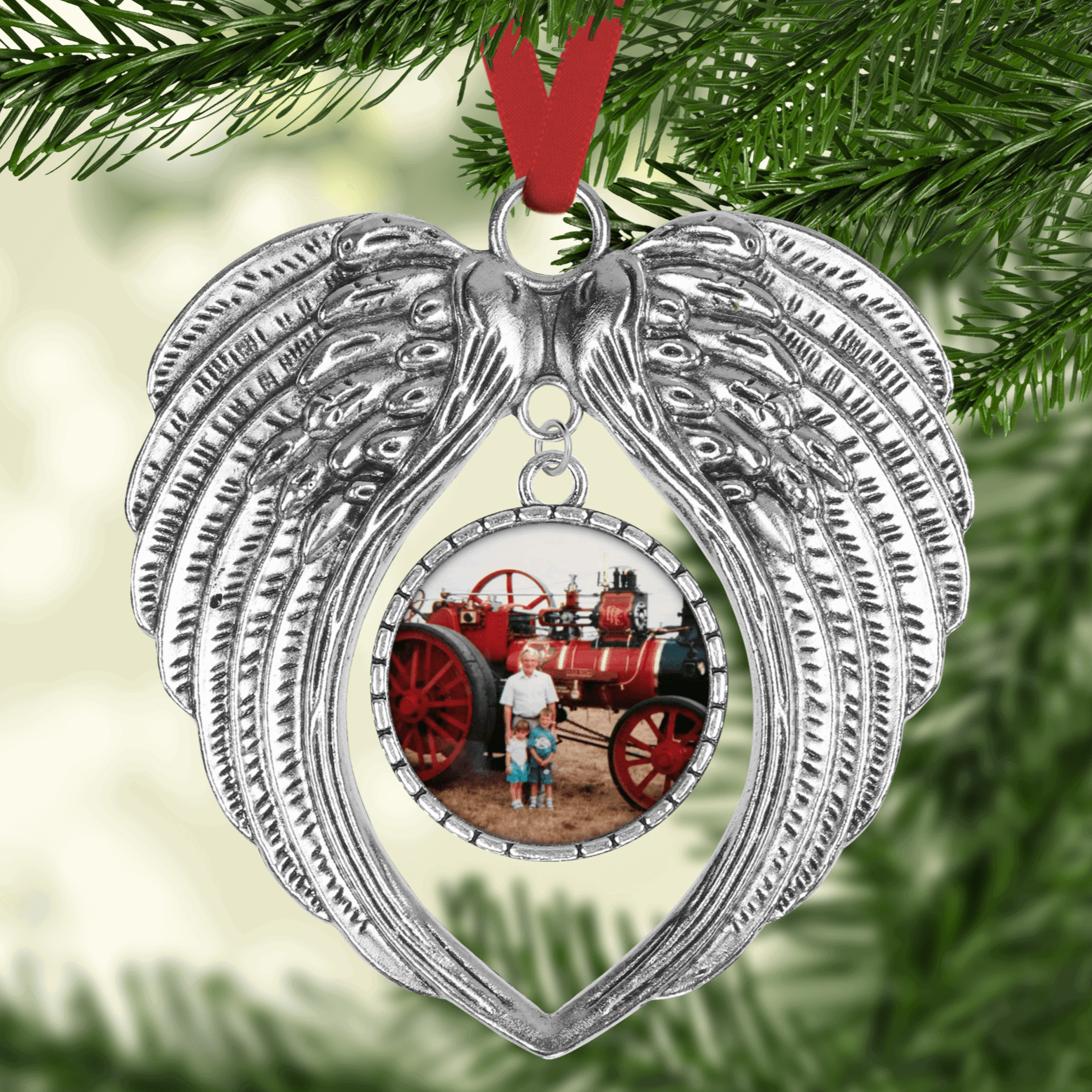 Angel wings - Personalised Christmas Decorations - Moose and Goose Gifts - memorial gift - treasured photo ornament - Christmas decoration