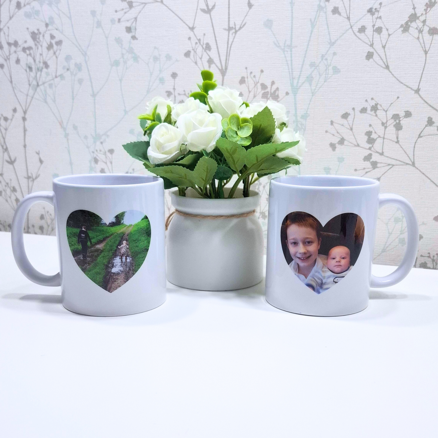 Photo mug heart shape unique personalised gift - m and G gifts