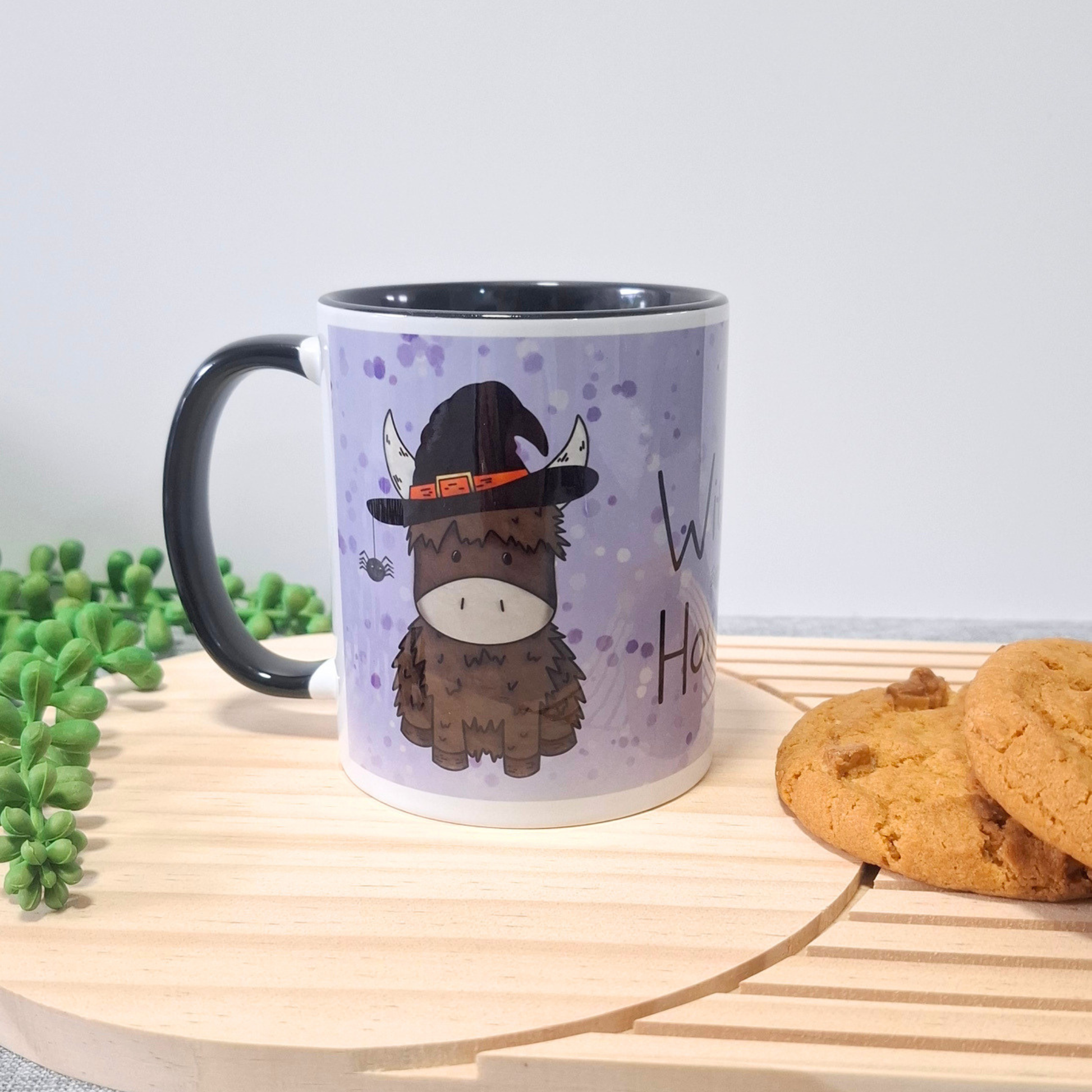 Halloween design witching hour fuel highland cow mug