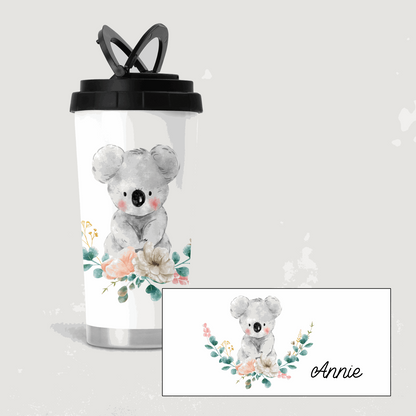 Floral koala travel mug - Insulated travel mug -Moose and Goose Gifts - M&amp;G - Keepsakes and unique gifts