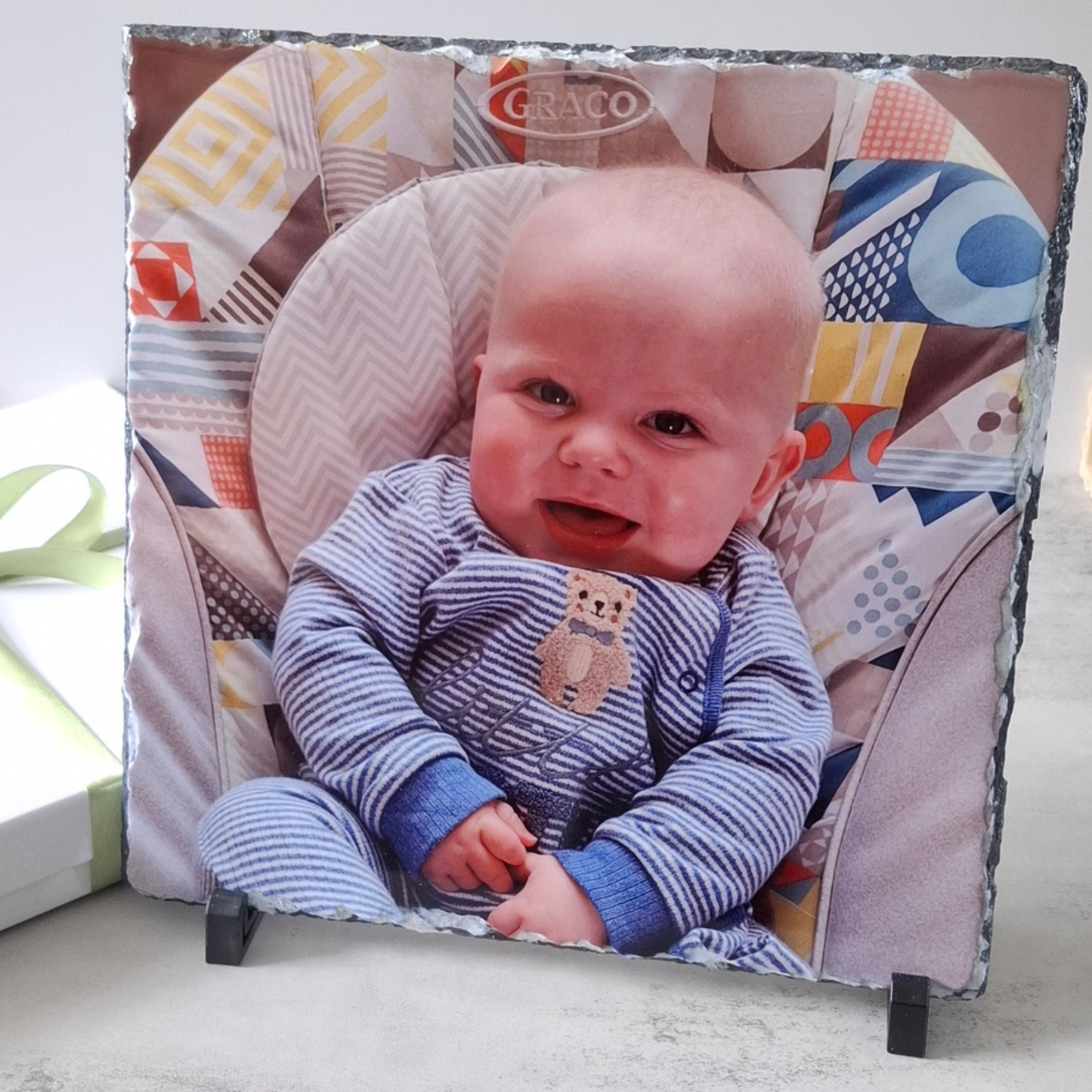 Gift boxed personalised photo slate
