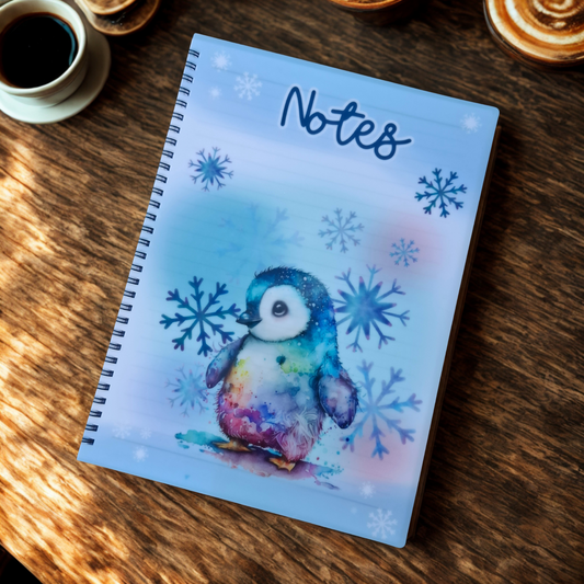 Rainbow Penguin Notebook – Personalised Stationery for Kids & Penguin Lovers