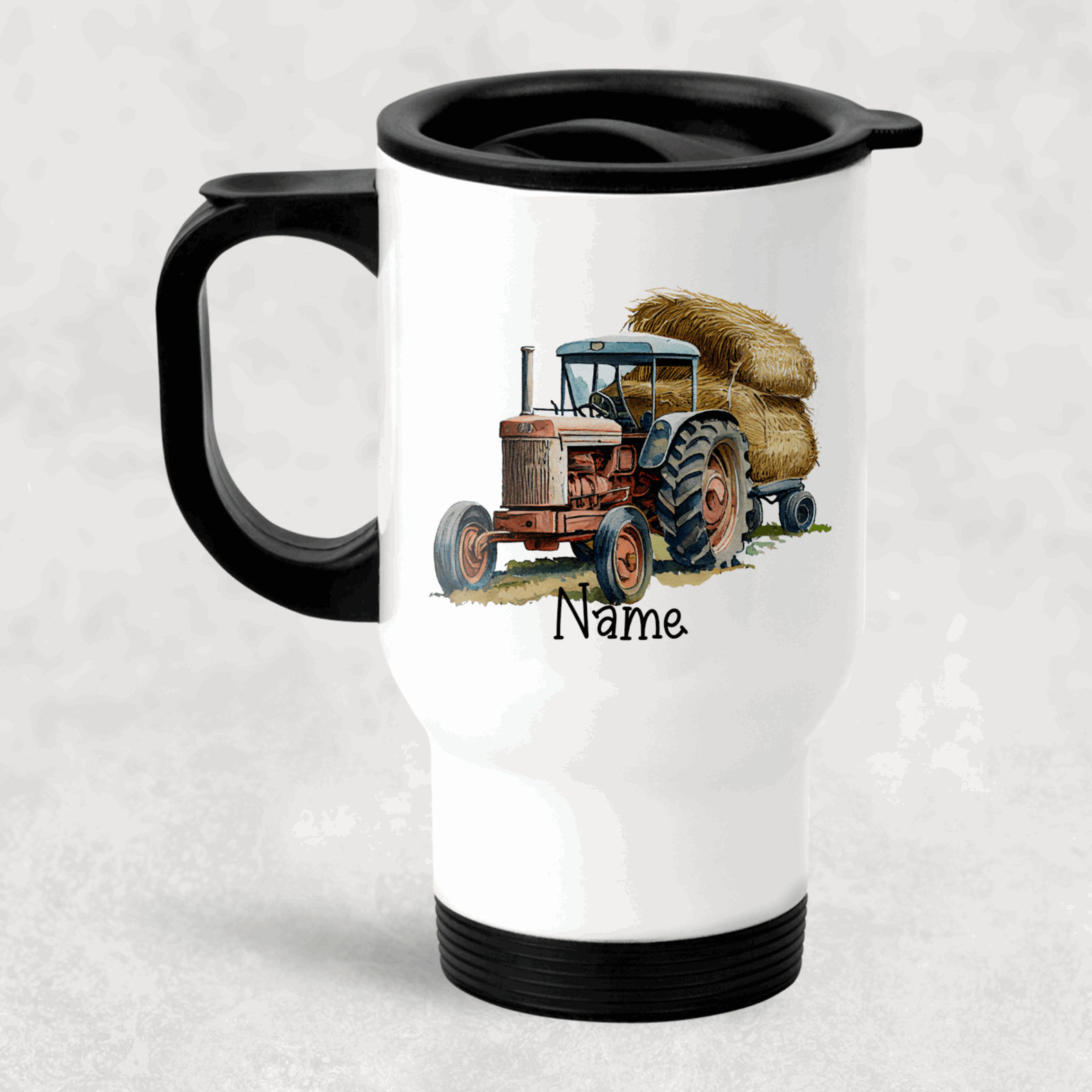 Red tractor personalised travel mug