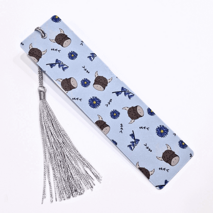 Mini Highland Cow Bookmark – Cornflower & Cows Design – Personalised Metal Bookmark