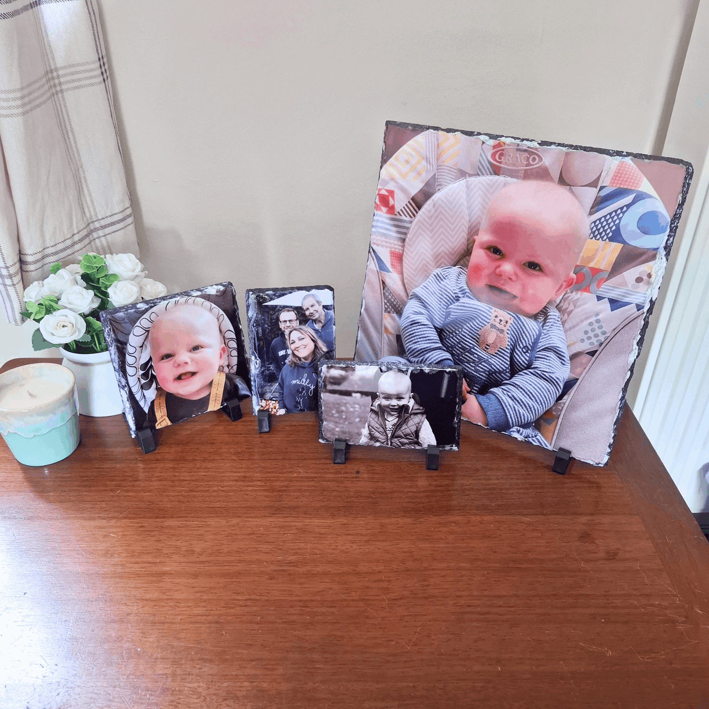 Personalised Rectangle Photo Slate | Custom Photo Gift – Multiple Sizes for Display or Coasters (10x15cm to 20x30cm)