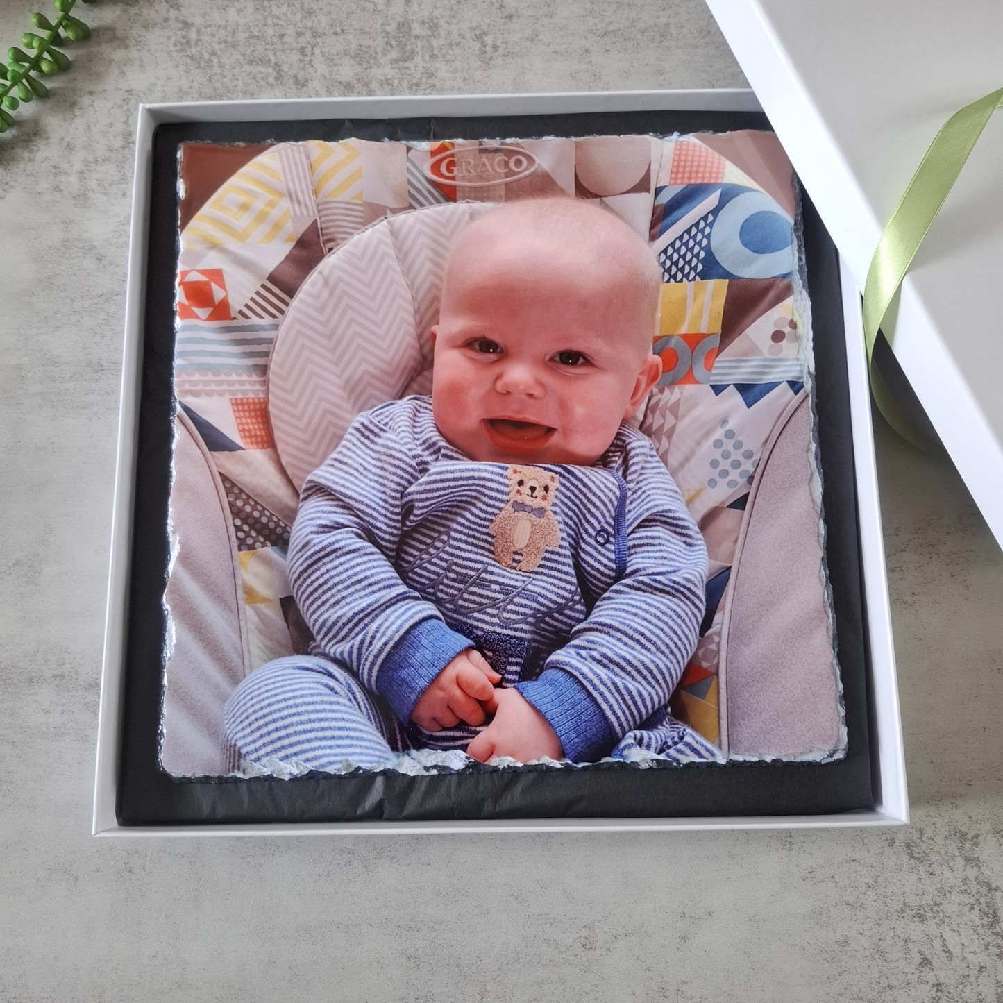 Photo slate personalised with gift box