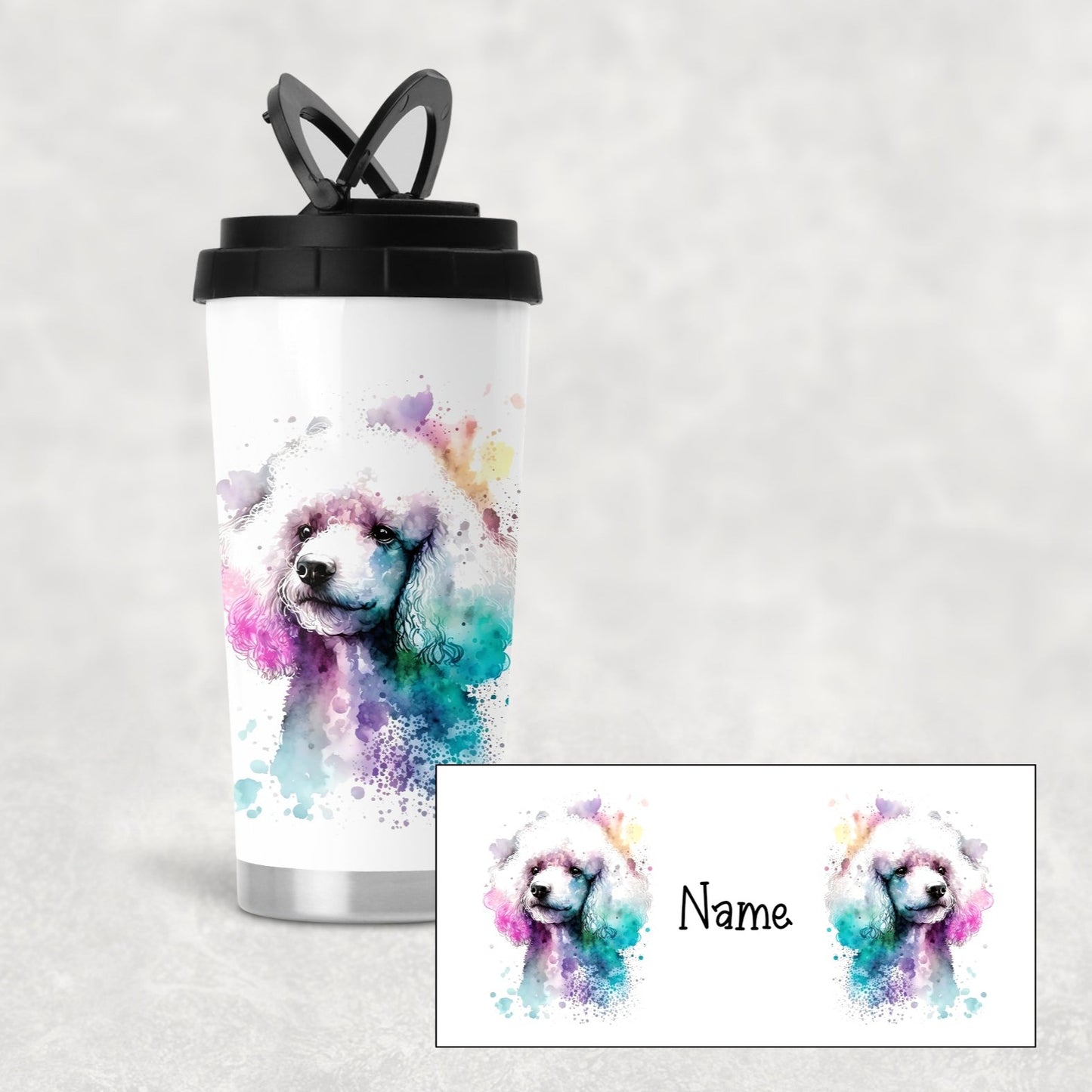 Poodle personalised travel mug - Insulated mug