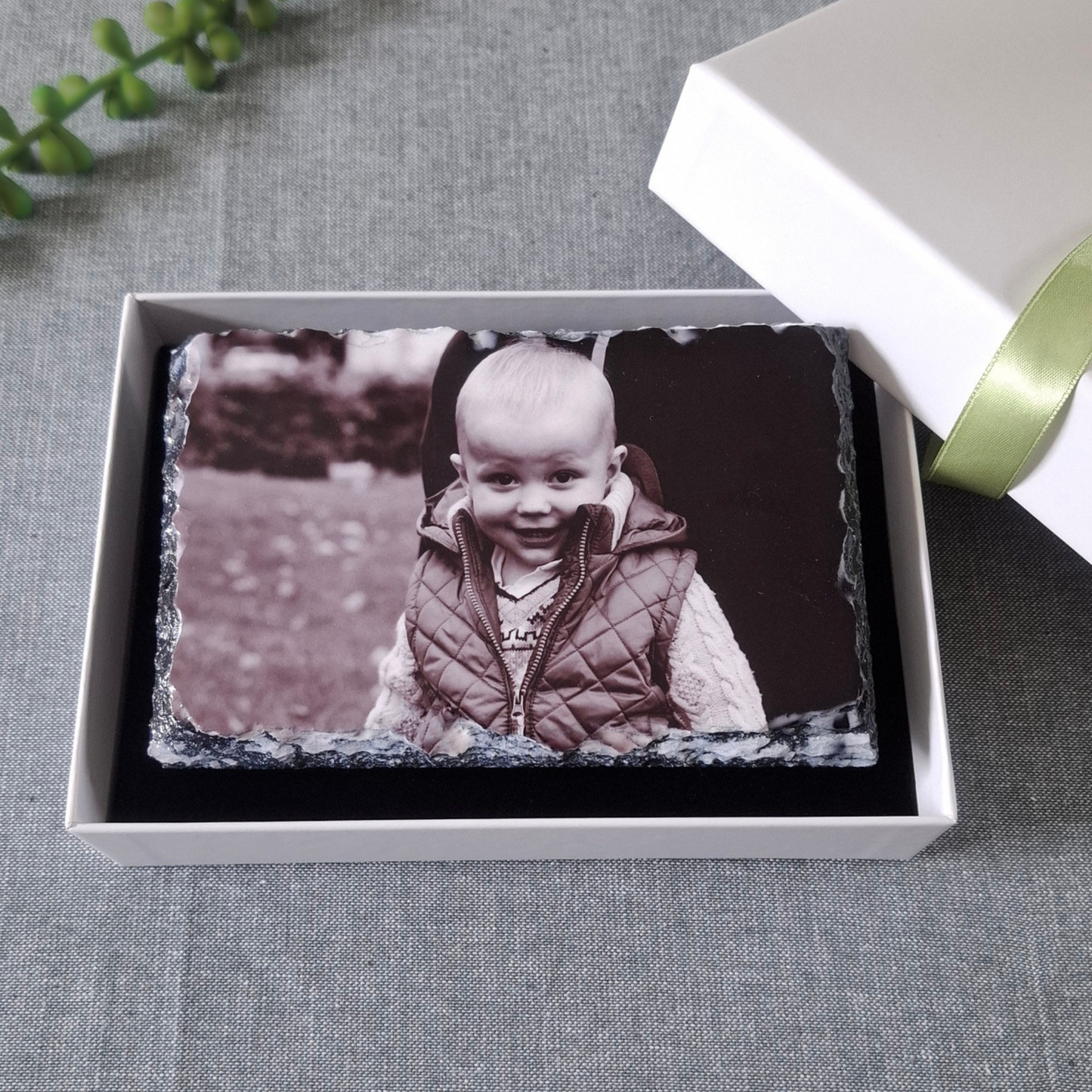 Personalised slate rectangle in gift box