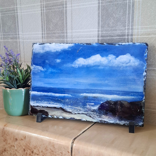 Hand-Painted Sea Art Slate Plaque by Sea and Still Art