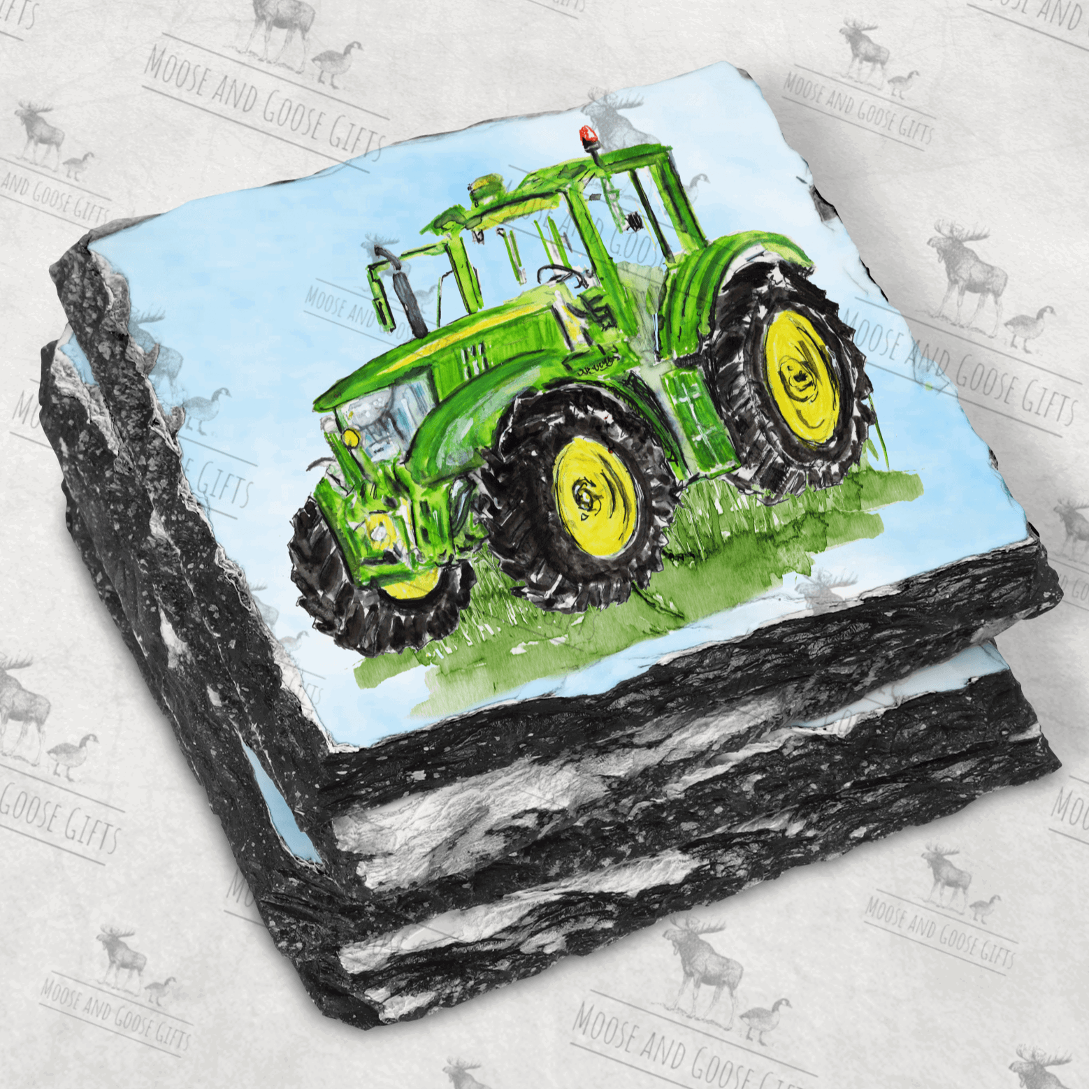 Tractor slate coaster - Moose and Goose Gifts