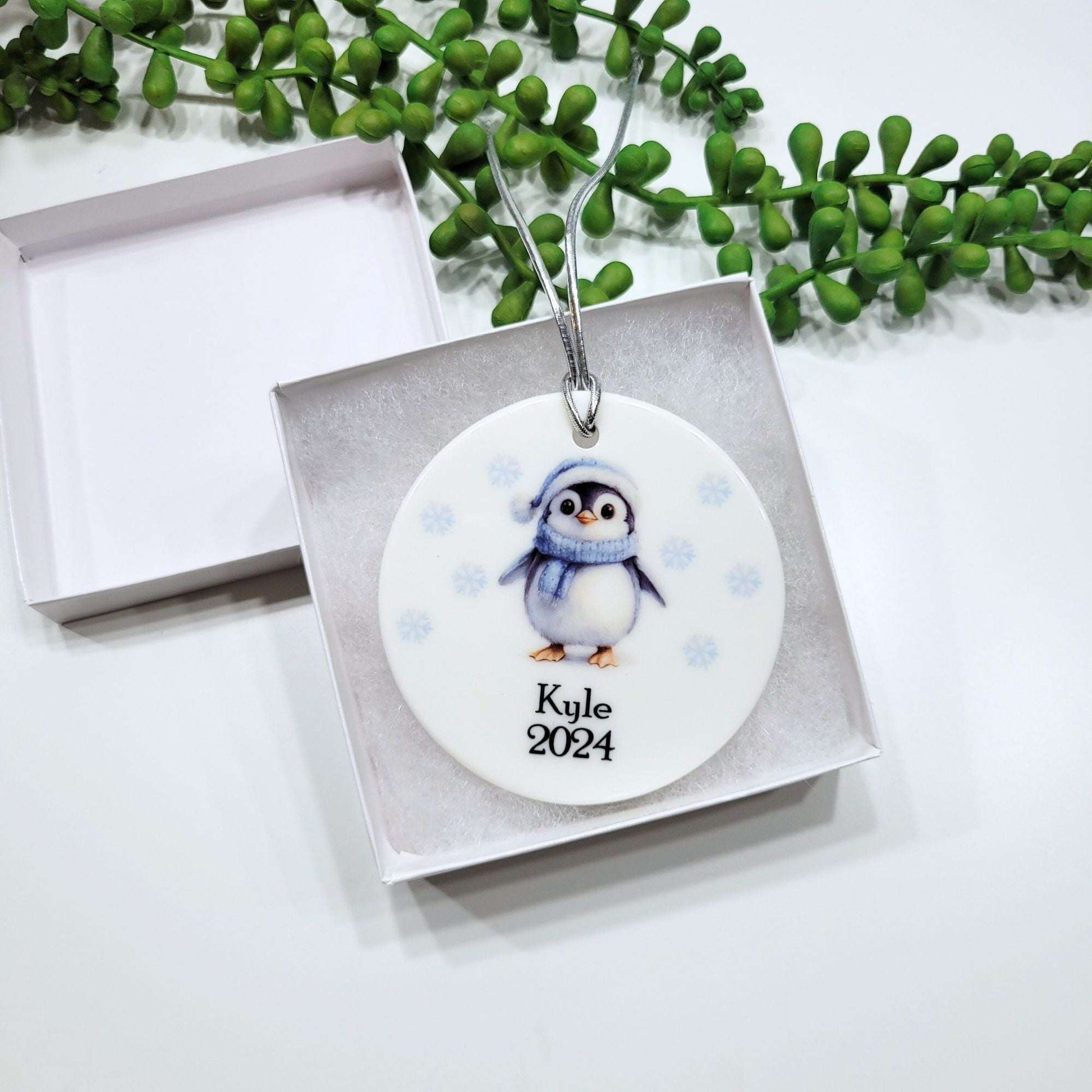 Personalised Ceramic Christmas Ornaments - Blue