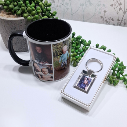 Photo Mug + Metal Keyring Bundle (Perfect Personalised Gift Set)