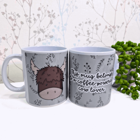 This Mug Belongs to a Coffee-Powered Cow Lover – Personalised Highland Cow Mug