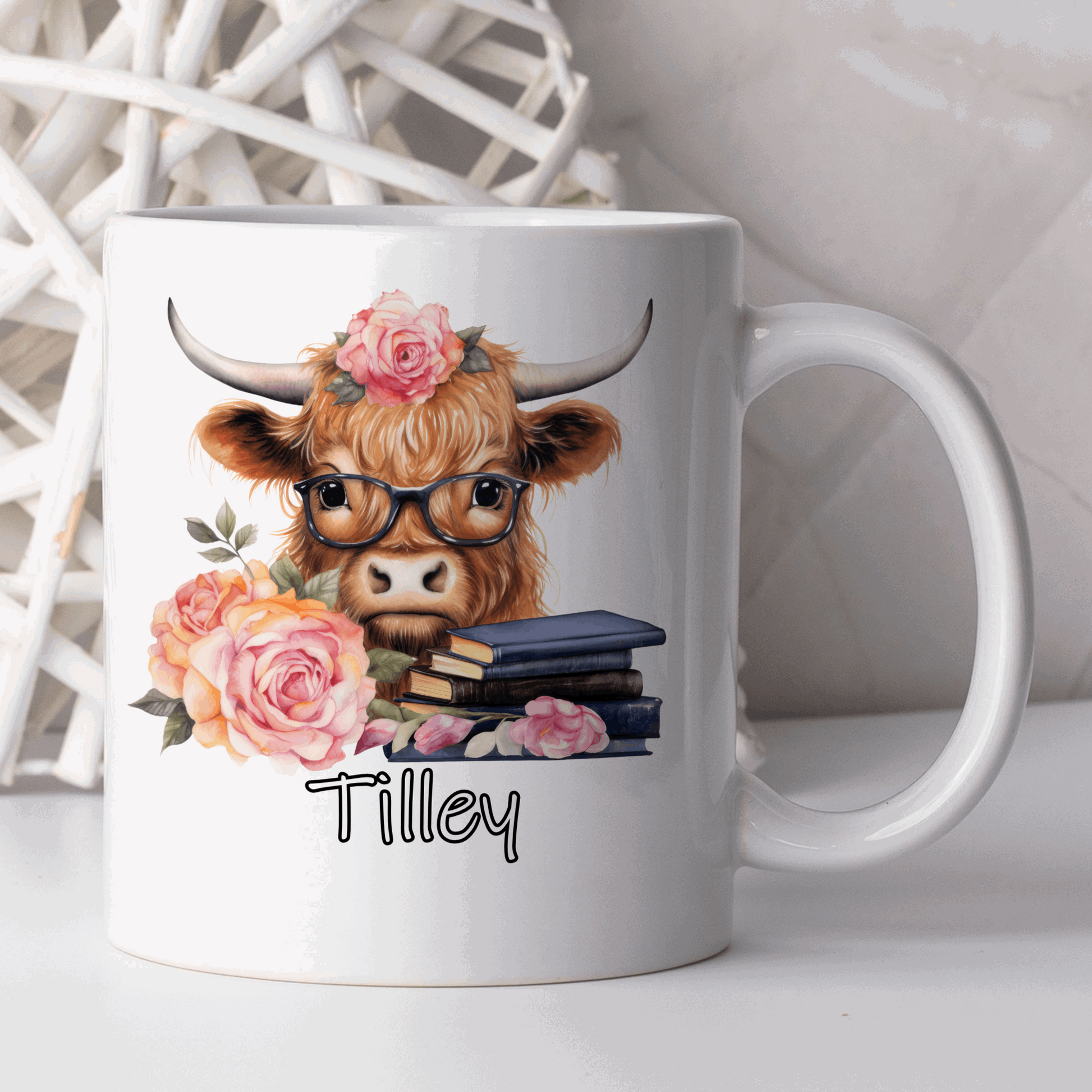 Highland cow personalised mug, quirky gift ideas, christmas personalised gifts to give