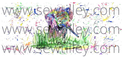 Watercolour elephant and splashes mug - Sew Tilley