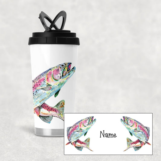 Watercolour fish travel mug - reusable travel mug