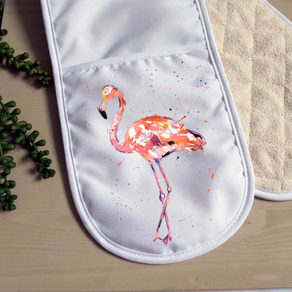 Flamingo double oven glove - Sew Tilley